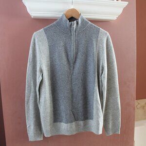 Reiss Color Block Mock Neck sweater zip up size S Gray